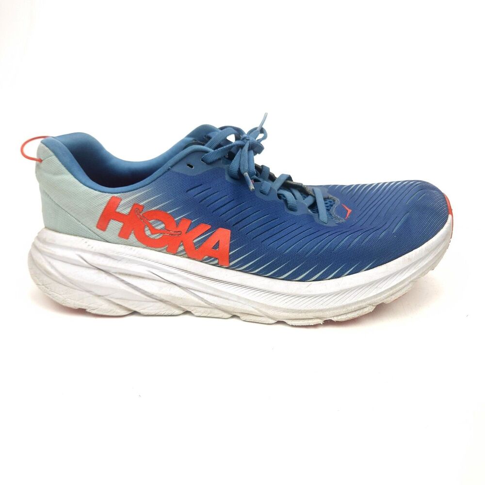 Hoka One One Rincon 3 Running Shoes Mens Size 11.5 D Blue Teal Lightweight